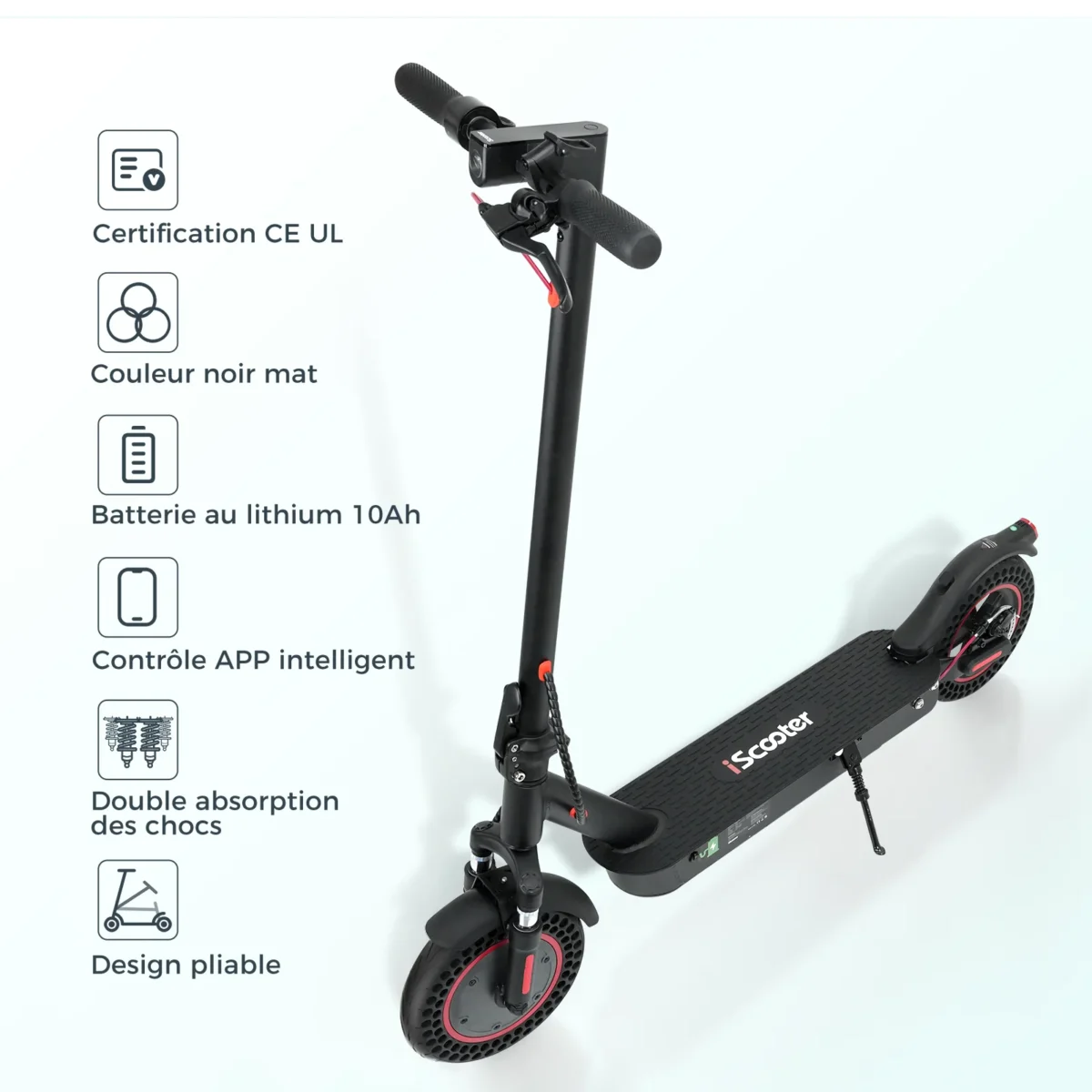 iScooter i9Max - Patinete eléctrico de 10 pulgadas - 500 W, 10 Ah, 35 km/h - Imagen 8